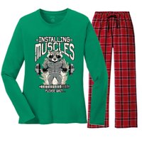 Installing Muscles Please Wait Gym Women's Long Sleeve Flannel Pajama Set 