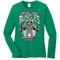 Installing Muscles Please Wait Gym Ladies Long Sleeve Shirt