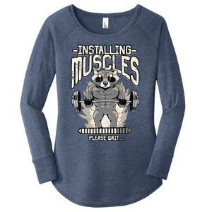 Installing Muscles Please Wait Gym Women's Perfect Tri Tunic Long Sleeve Shirt