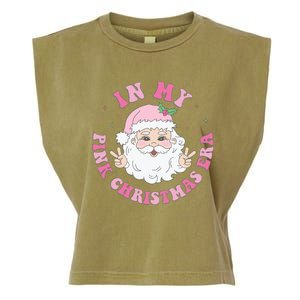 In My Pink Christmas Era Groovy Christmas Hippie Santa Claus Gift Garment-Dyed Women's Muscle Tee