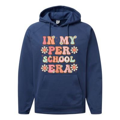 In My Preschool Era Cute Groovy First Day Of School Performance Fleece Hoodie