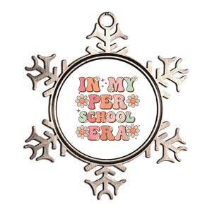 In My Preschool Era Cute Groovy First Day Of School Metallic Star Ornament