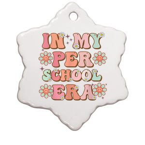 In My Preschool Era Cute Groovy First Day Of School Ceramic Star Ornament