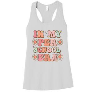 In My Preschool Era Cute Groovy First Day Of School Women's Racerback Tank