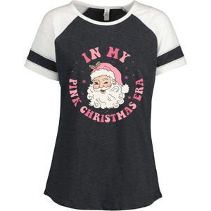 In My Pink Christmas Era Xmas Groovy Santa Holiday Great Gift Enza Ladies Jersey Colorblock Tee