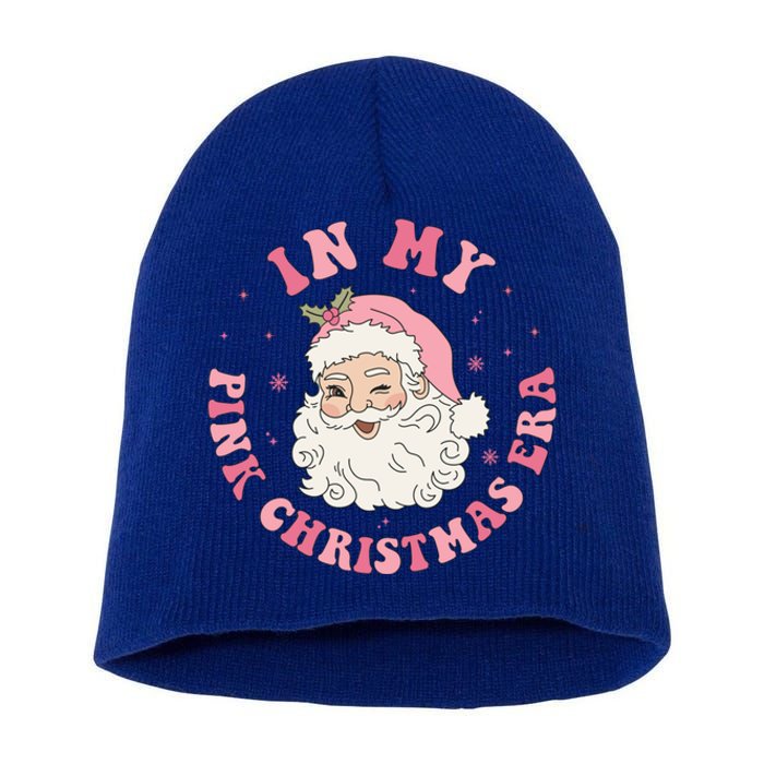 In My Pink Christmas Era Xmas Groovy Santa Holiday Great Gift Short Acrylic Beanie