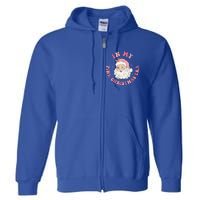 In My Pink Christmas Era Xmas Groovy Santa Holiday Great Gift Full Zip Hoodie