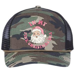 In My Pink Christmas Era Xmas Groovy Santa Holiday Great Gift Retro Rope Trucker Hat Cap