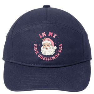 In My Pink Christmas Era Xmas Groovy Santa Holiday Great Gift 7-Panel Snapback Hat