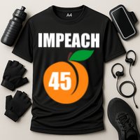 Impeach 45 Peach Emoji Anti Trump Impeachment Cooling Performance Crew T-Shirt