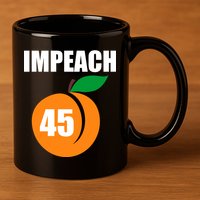 Impeach 45 Peach Emoji Anti Trump Impeachment 11oz C Handle Ceramic Mug