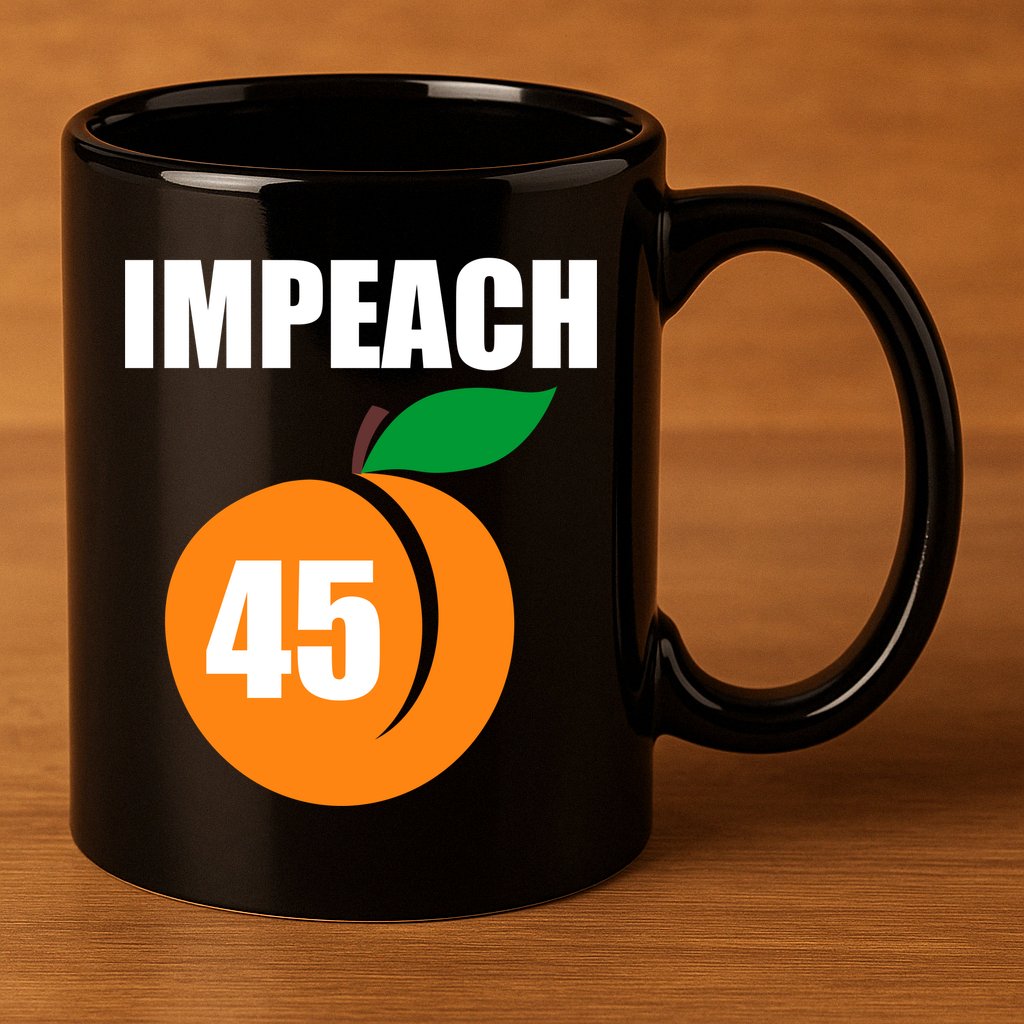 Impeach 45 Peach Emoji Anti Trump Impeachment 11oz C Handle Ceramic Mug