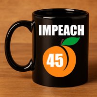 Impeach 45 Peach Emoji Anti Trump Impeachment 11oz C Handle Ceramic Mug