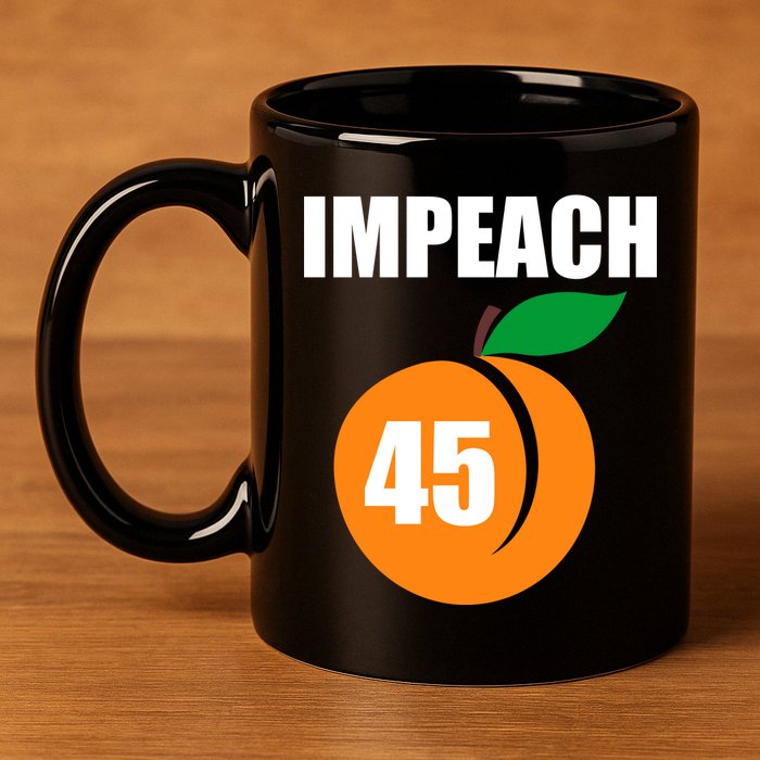 Impeach 45 Peach Emoji Anti Trump Impeachment 11oz C Handle Ceramic Mug