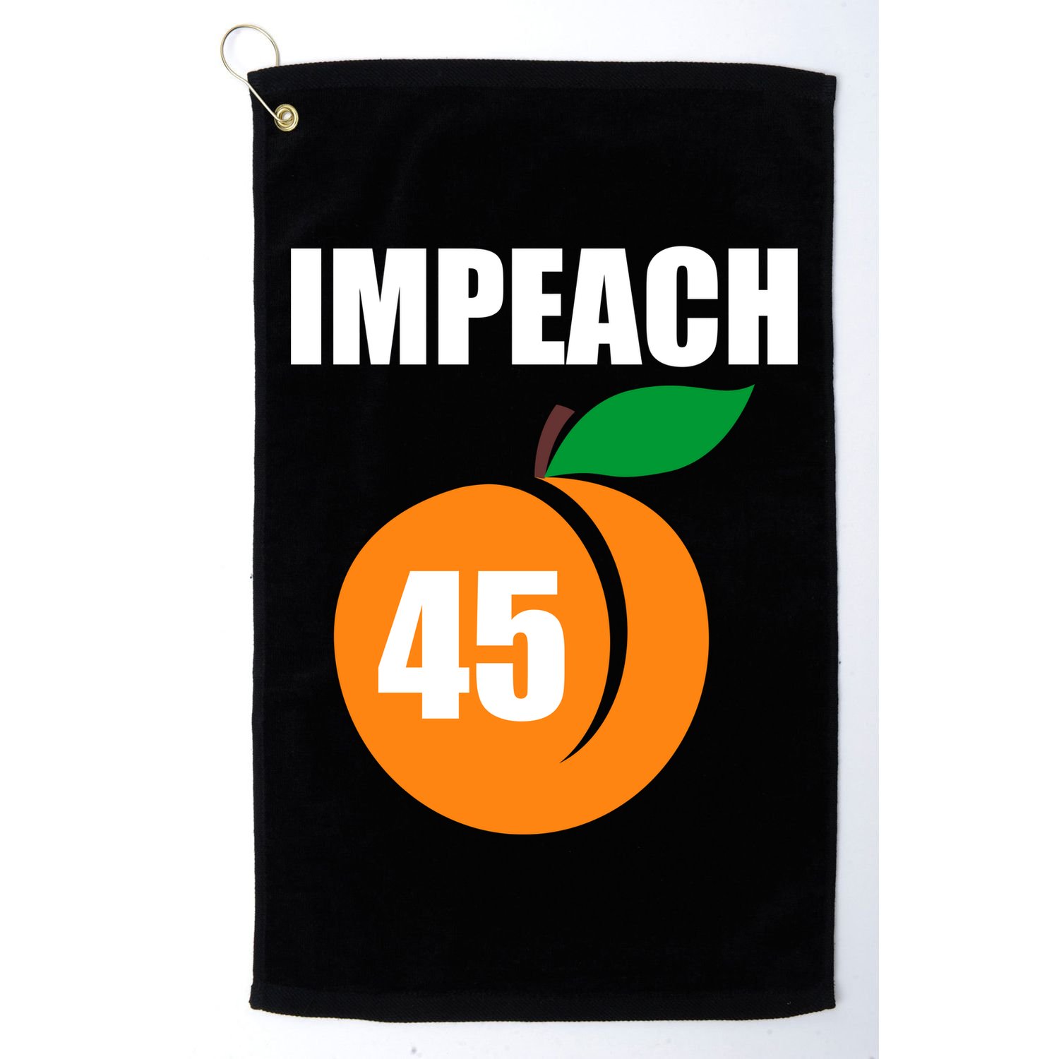Impeach 45 Peach Emoji Anti Trump Impeachment Golf Towel