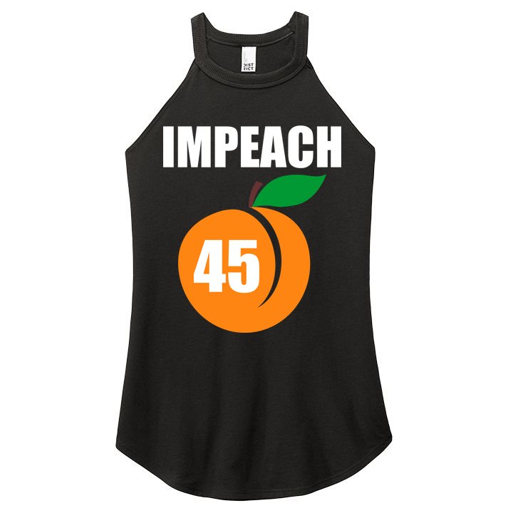 Impeach 45 Peach Emoji Anti Trump Impeachment Women's Perfect Tri Rocker Tank