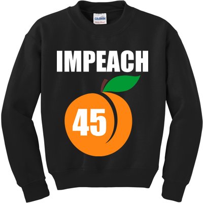 Impeach 45 Peach Emoji Anti Trump Impeachment Kids Sweatshirt