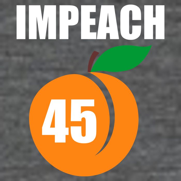 Impeach 45 Peach Emoji Anti Trump Impeachment Flat Bill Trucker Hat