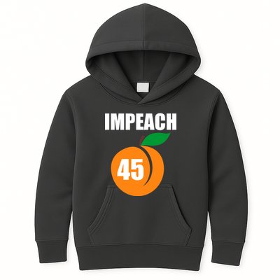 Impeach 45 Peach Emoji Anti Trump Impeachment Kids Hoodie