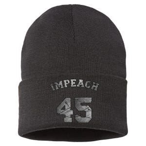 Impeach 45 Stone Logo Anti Trump Impeachment Sustainable Knit Beanie