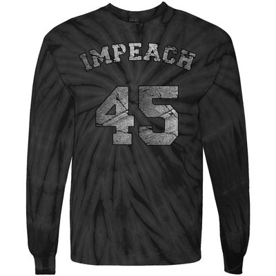 Impeach 45 Stone Logo Anti Trump Impeachment Tie-Dye Long Sleeve Shirt