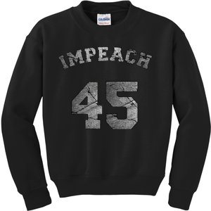 Impeach 45 Stone Logo Anti Trump Impeachment Kids Sweatshirt