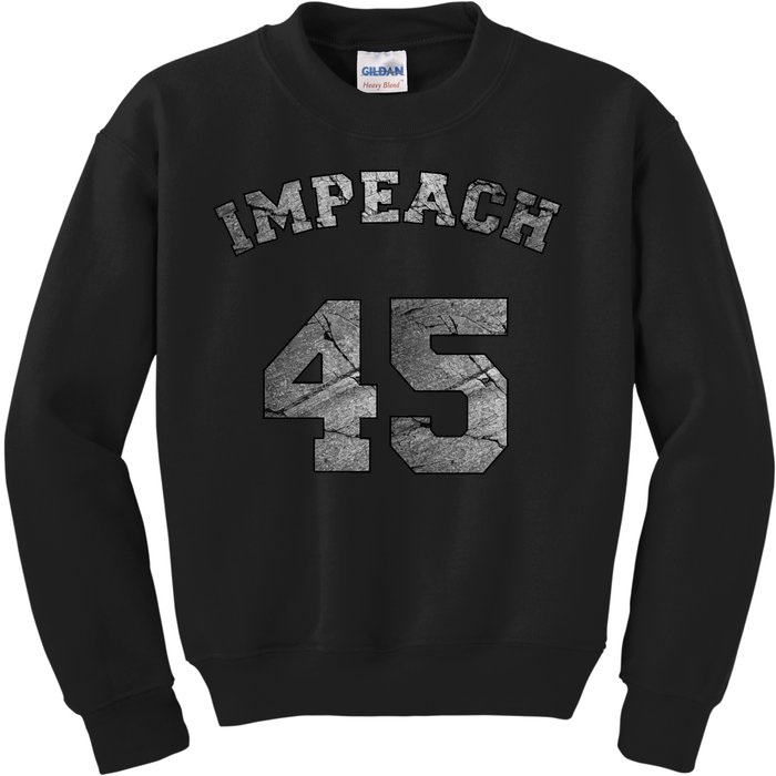 Impeach 45 Stone Logo Anti Trump Impeachment Kids Sweatshirt