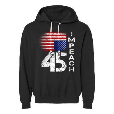 Impeach 45 Upside down Flag  Garment-Dyed Fleece Hoodie