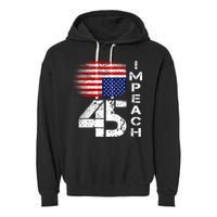 Impeach 45 Upside down Flag  Garment-Dyed Fleece Hoodie