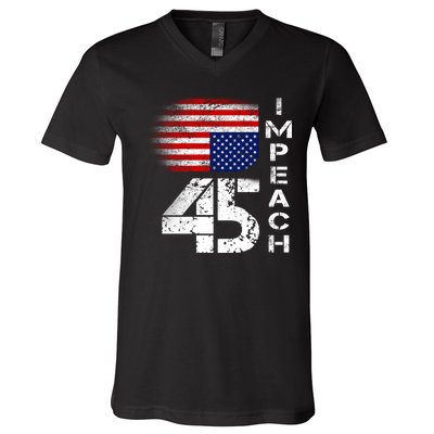 Impeach 45 Upside down Flag  V-Neck T-Shirt