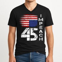 Impeach 45 Upside down Flag  V-Neck T-Shirt