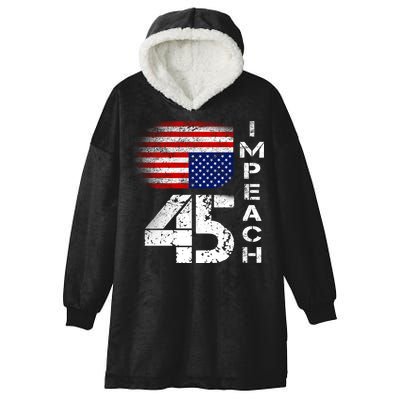 Impeach 45 Upside down Flag  Hooded Wearable Blanket