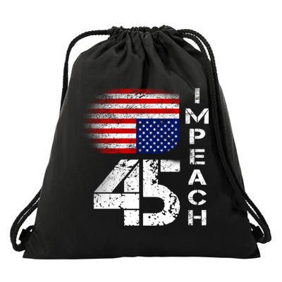 Impeach 45 Upside down Flag  Drawstring Bag