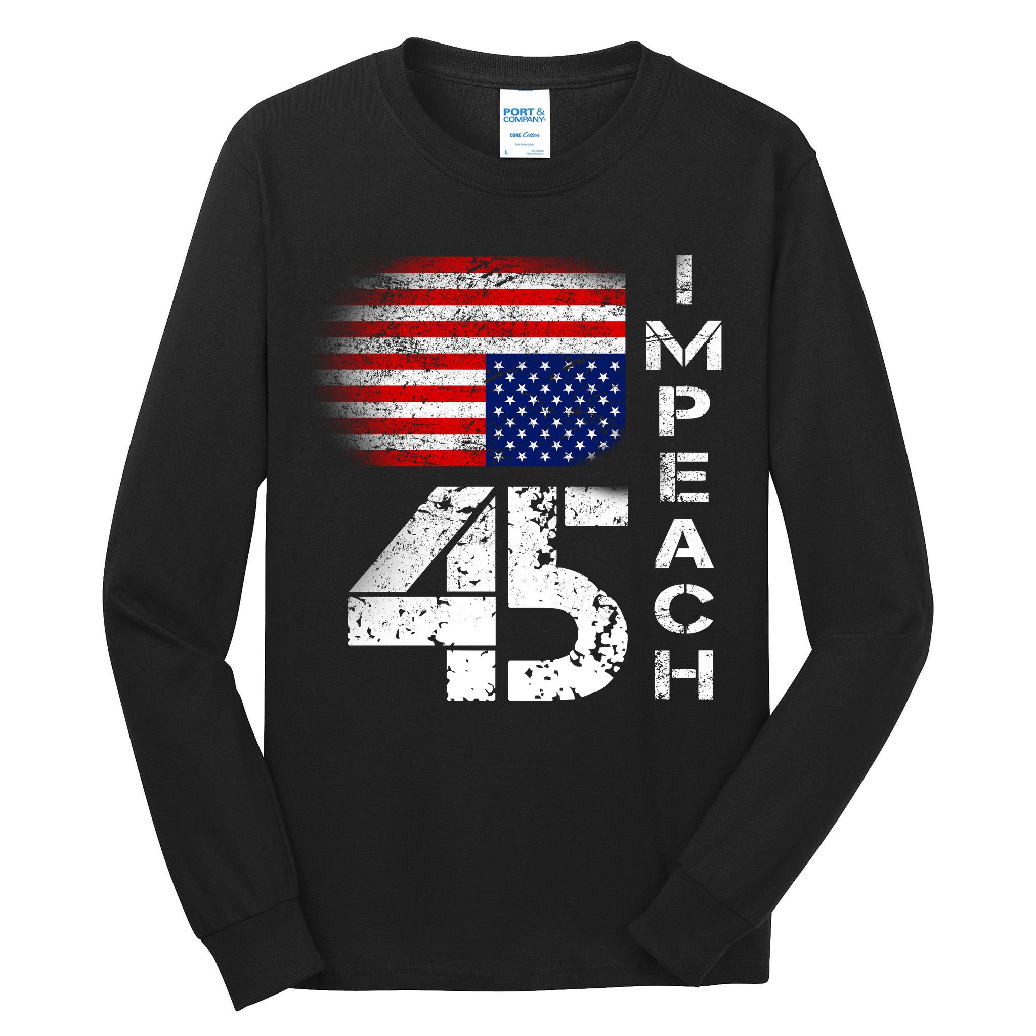 Impeach 45 Upside down Flag  Tall Long Sleeve T-Shirt