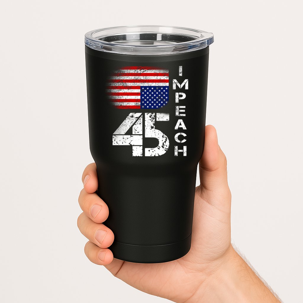 Impeach 45 Upside down Flag  Tumbler