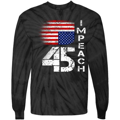 Impeach 45 Upside down Flag  Tie-Dye Long Sleeve Shirt