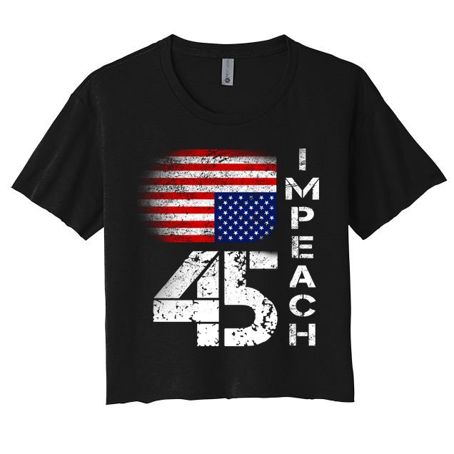 Impeach 45 Upside down Flag  Crop Top