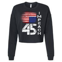 Impeach 45 Upside down Flag  Cropped Pullover Crew