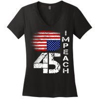 Impeach 45 Upside down Flag  Women's V-Neck T-Shirt