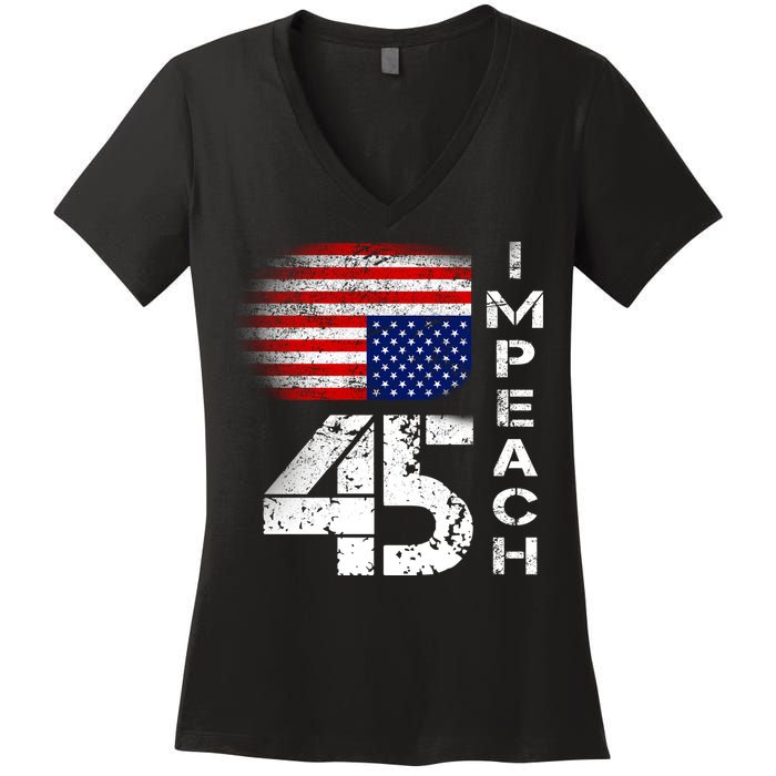 Impeach 45 Upside down Flag  Women's V-Neck T-Shirt