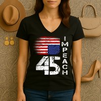 Impeach 45 Upside down Flag  Women's V-Neck T-Shirt