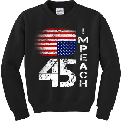 Impeach 45 Upside down Flag  Kids Sweatshirt