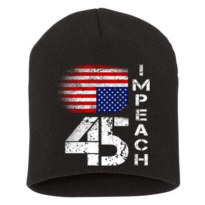 Impeach 45 Upside down Flag  Short Acrylic Beanie