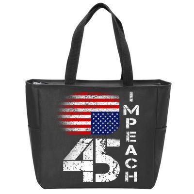 Impeach 45 Upside down Flag  Zip Tote Bag