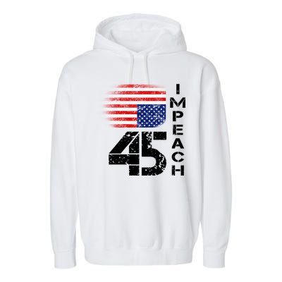 Impeach 45 Upside down Flag  Garment-Dyed Fleece Hoodie