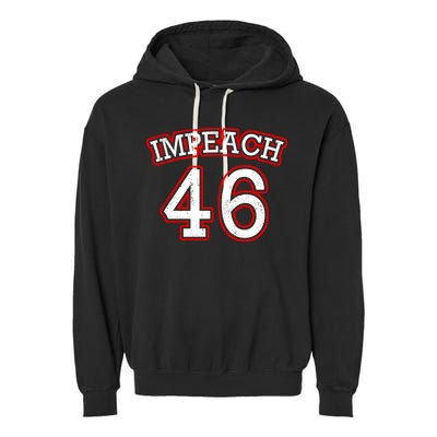 Impeach 46 Joe Biden Republican Conservative Anti-Biden  Garment-Dyed Fleece Hoodie