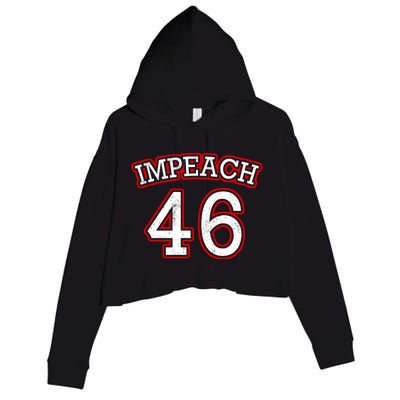 Impeach 46 Joe Biden Republican Conservative Anti-Biden  Crop Fleece Hoodie