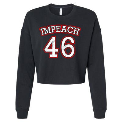 Impeach 46 Joe Biden Republican Conservative Anti-Biden  Cropped Pullover Crew