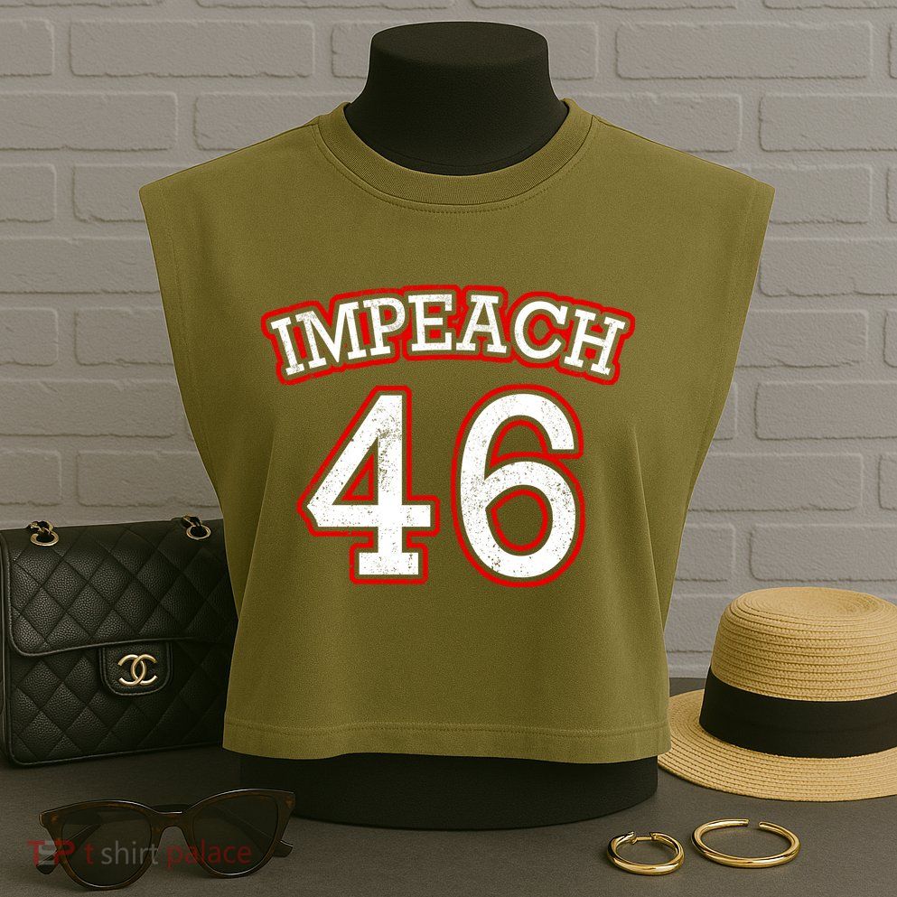 Impeach 46 Joe Biden Republican Conservative Anti-Biden  Garment-Dyed Women's Muscle Tee