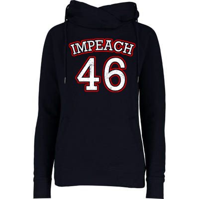 Impeach 46 Joe Biden Republican Conservative Anti-Biden  Womens Funnel Neck Pullover Hood